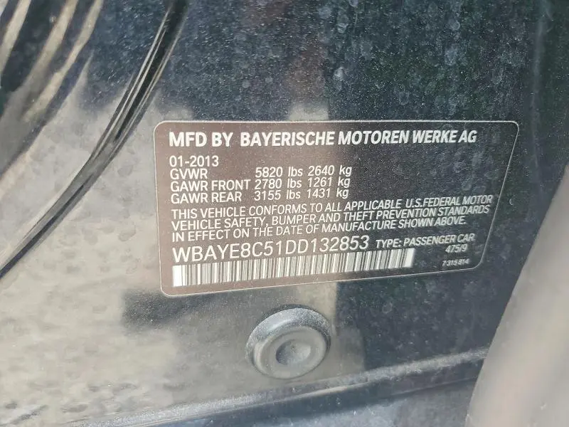 2013 BMW 750 LI  