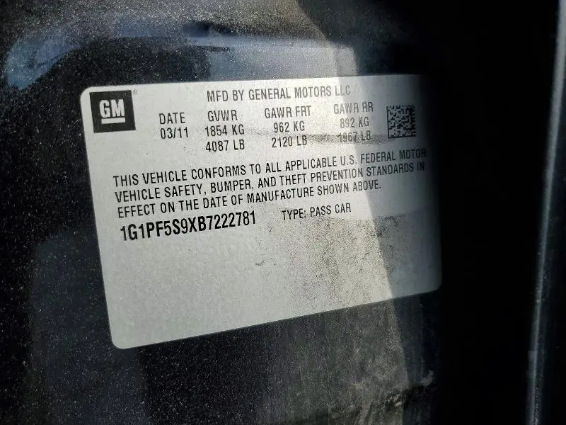 2011 CHEVROLET CRUZE LT  