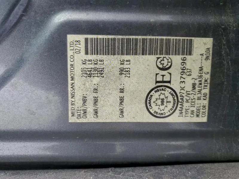 2018 NISSAN MAXIMA 3.5 S  