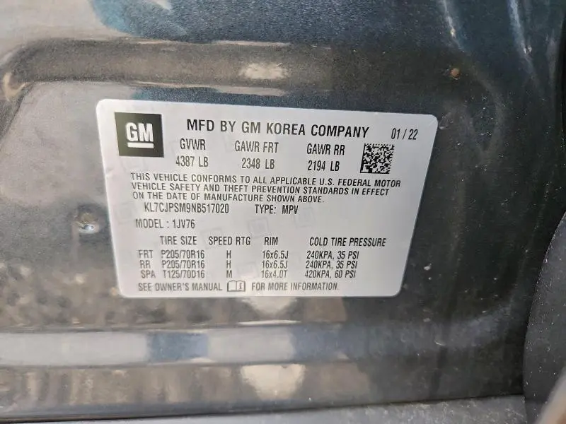 2022 CHEVROLET TRAX 1LT  