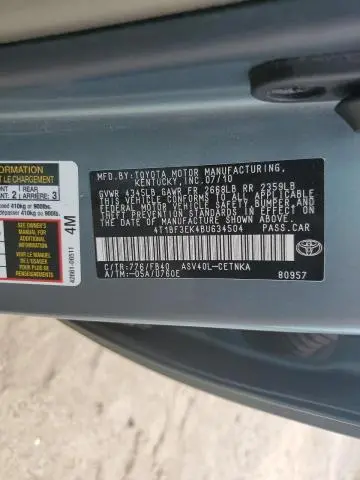 2011 TOYOTA CAMRY BASE