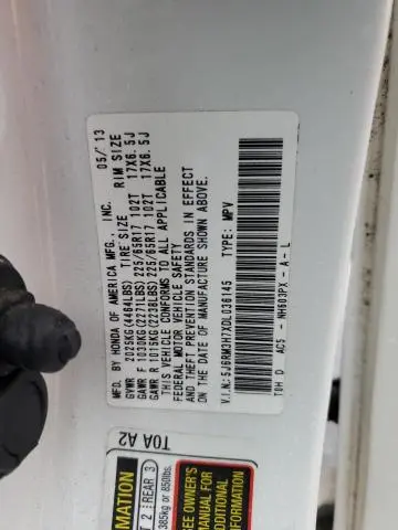 2013 HONDA CR-V EXL  