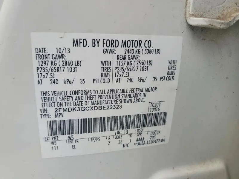 2013 FORD EDGE SE  