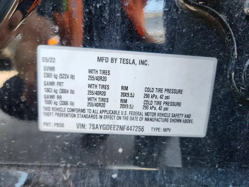 2022 TESLA MODEL Y   