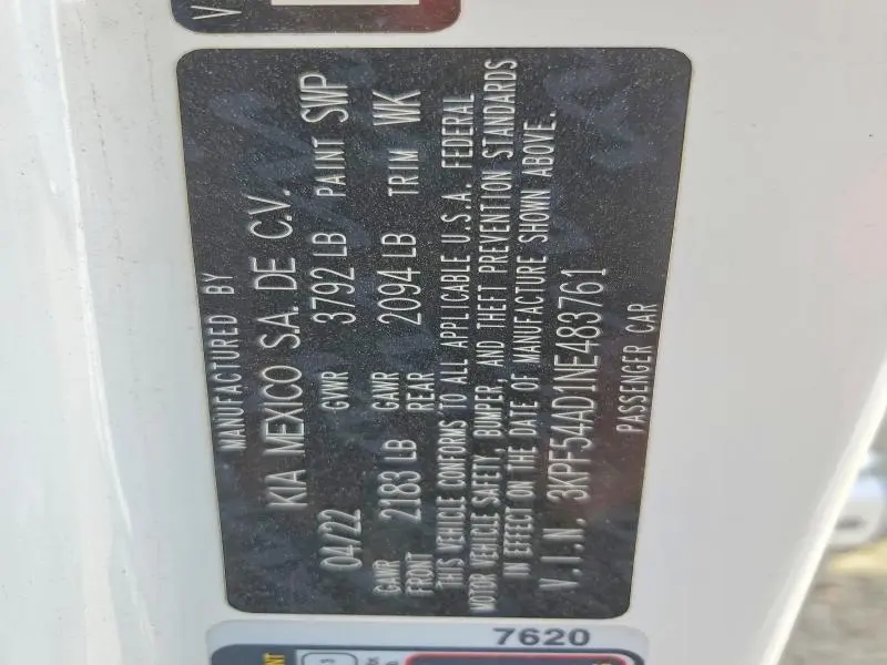 2022 KIA FORTE   