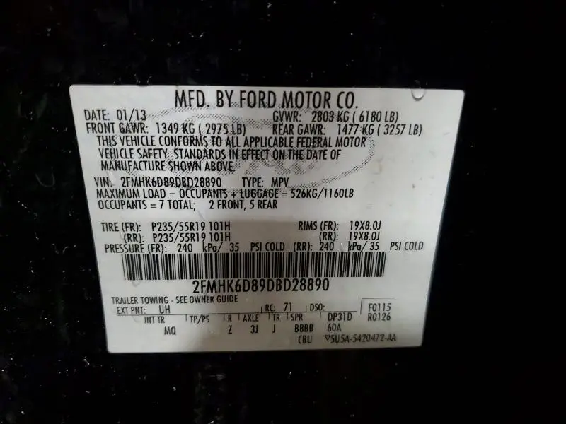 2013 FORD FLEX LIMITED  
