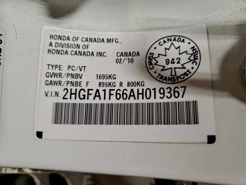 2010 HONDA CIVIC LX-S  