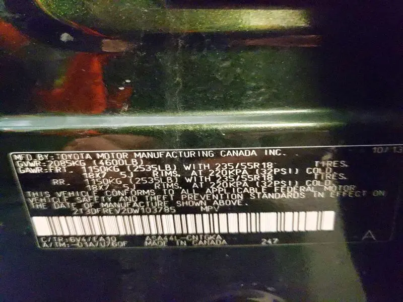 2013 TOYOTA RAV4 LIMITED  