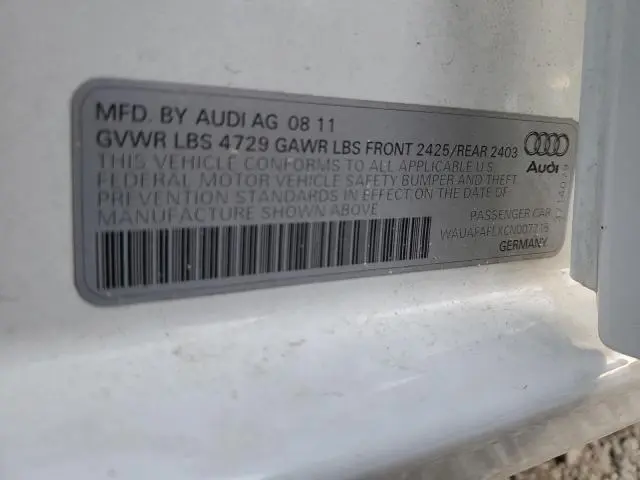 2012 AUDI A4 PREMIUM  
