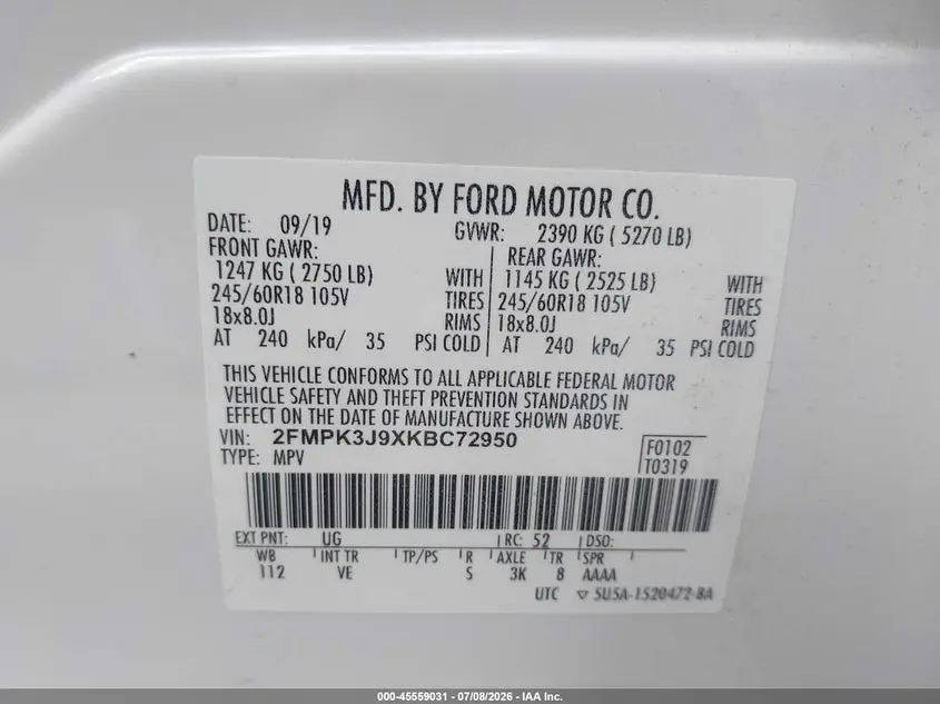 2019 FORD EDGE SEL