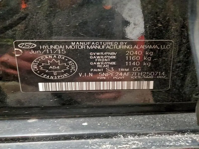 2015 HYUNDAI SONATA SE  