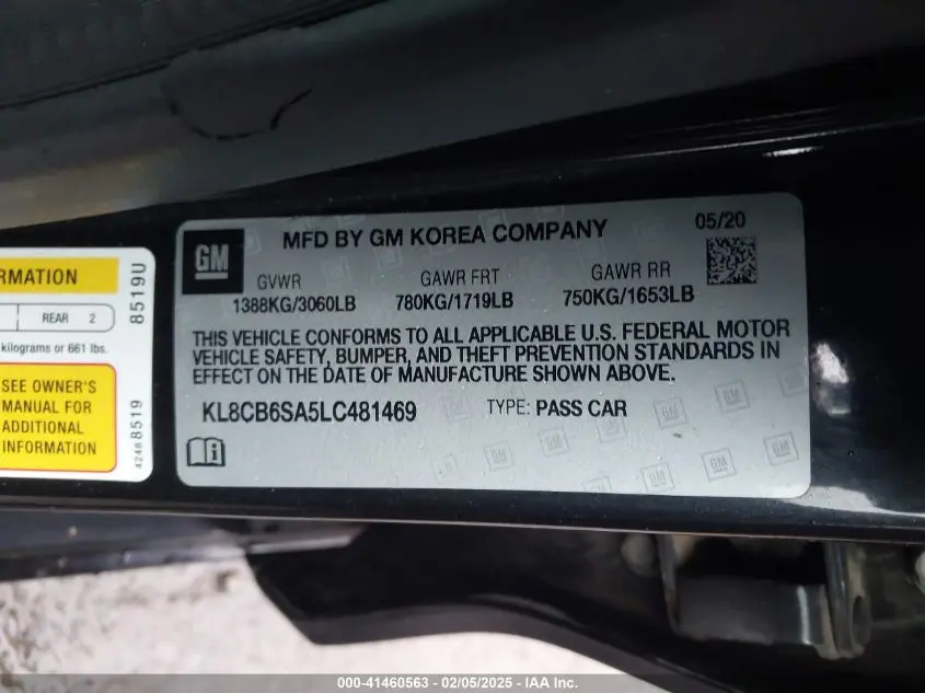 2020 CHEVROLET SPARK FWD LS AUTOMATIC
