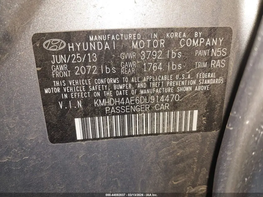 2013 HYUNDAI ELANTRA GLS