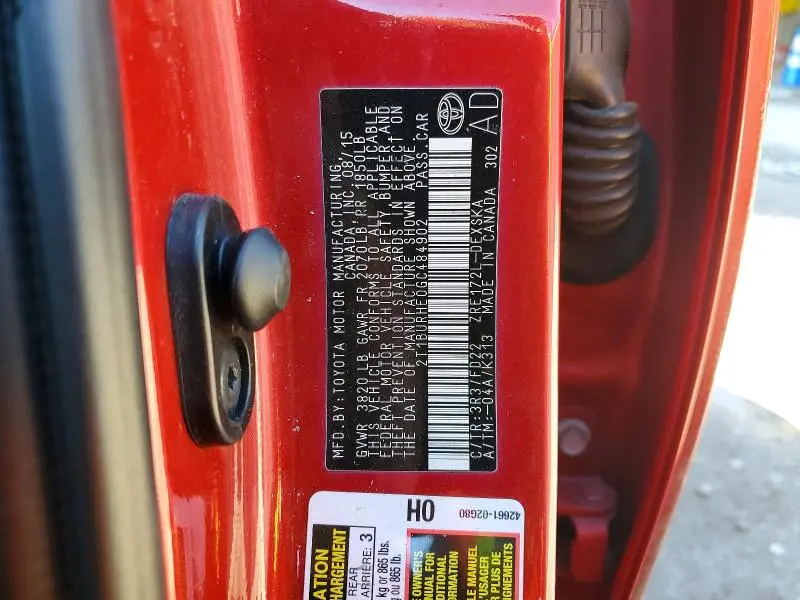 2016 TOYOTA COROLLA S PLUS  