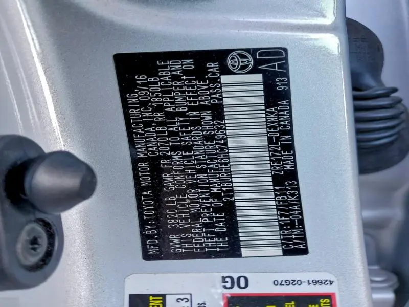 2017 TOYOTA COROLLA L  