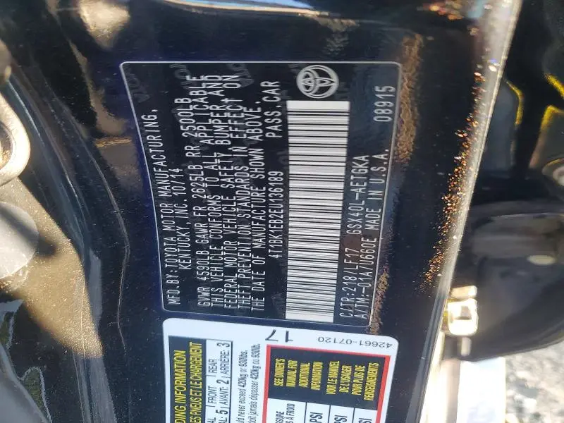 2014 TOYOTA AVALON XLE PREMIUM  