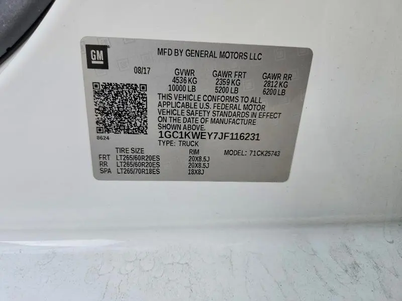 2018 CHEVROLET SILVERADO K2500 HEAVY DUTY LTZ  