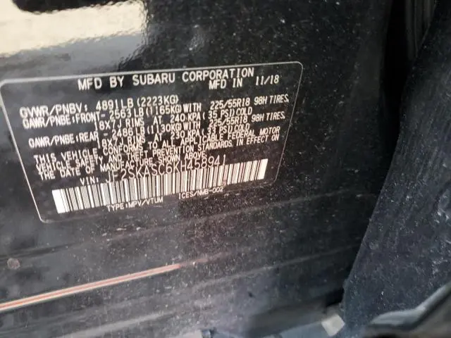 2019 SUBARU FORESTER LIMITED  