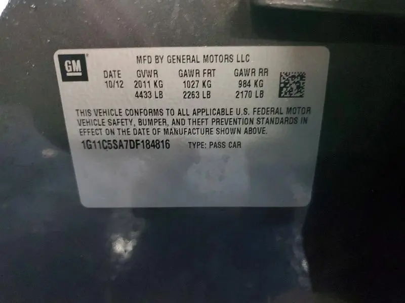 2013 CHEVROLET MALIBU 1LT  