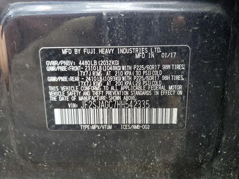 2017 SUBARU FORESTER 2.5I PREMIUM  
