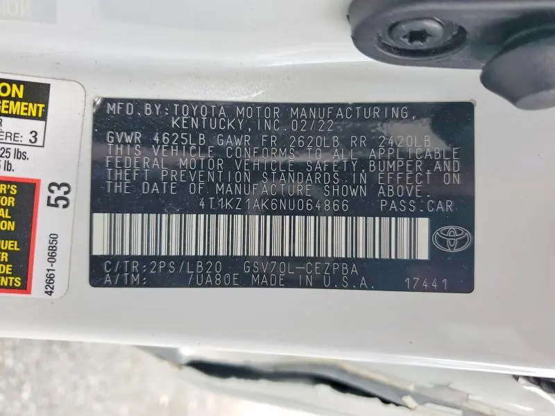 2022 TOYOTA CAMRY TRD  