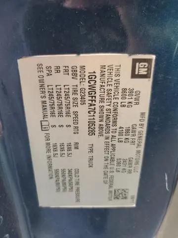 2012 CHEVROLET EXPRESS G2500   