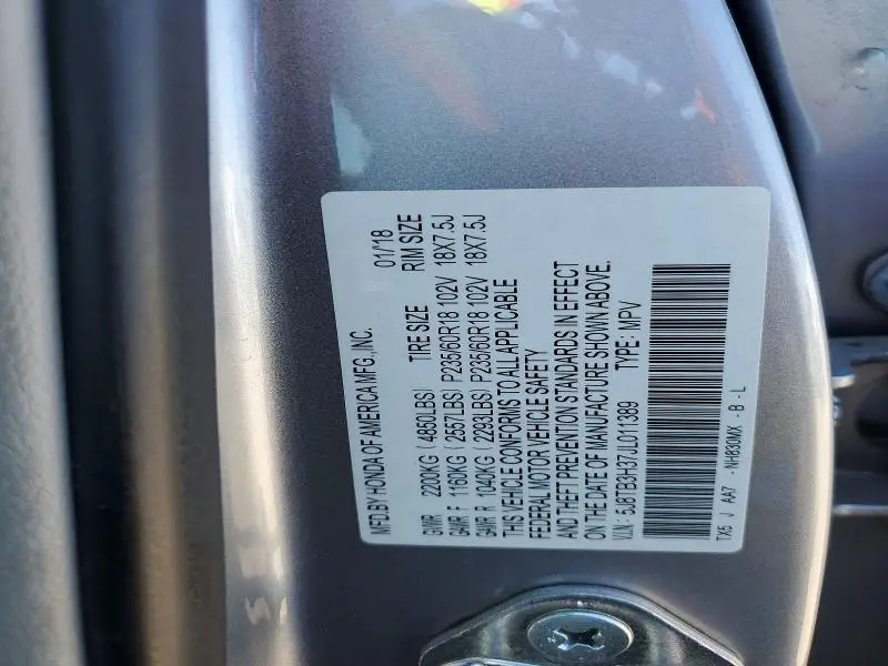 2018 ACURA RDX   