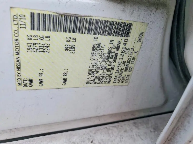 2011 NISSAN ALTIMA BASE  