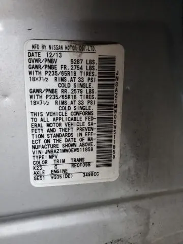 2014 NISSAN MURANO S  