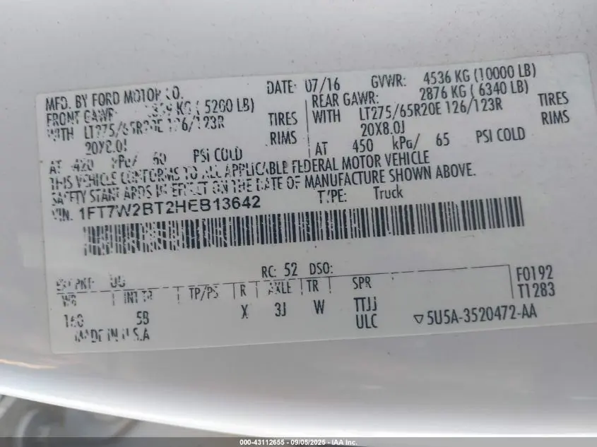 2017 FORD F-250 LARIAT