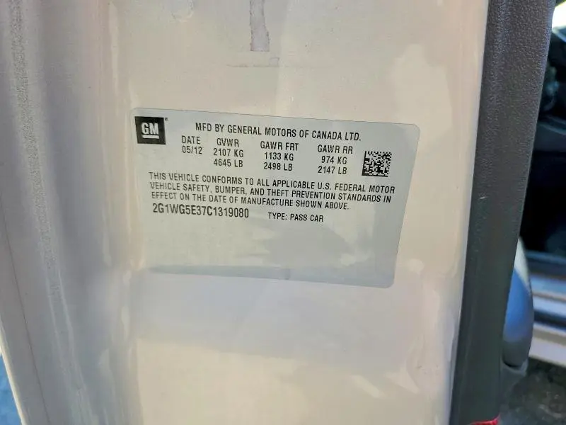 2012 CHEVROLET IMPALA LT  