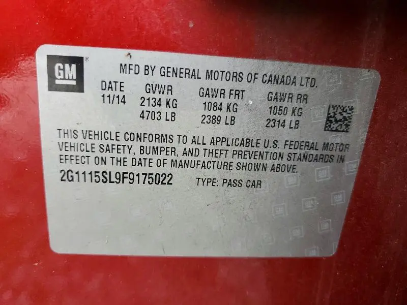 2015 CHEVROLET IMPALA LT  