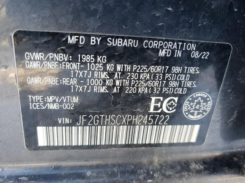 2023 SUBARU CROSSTREK SPORT  