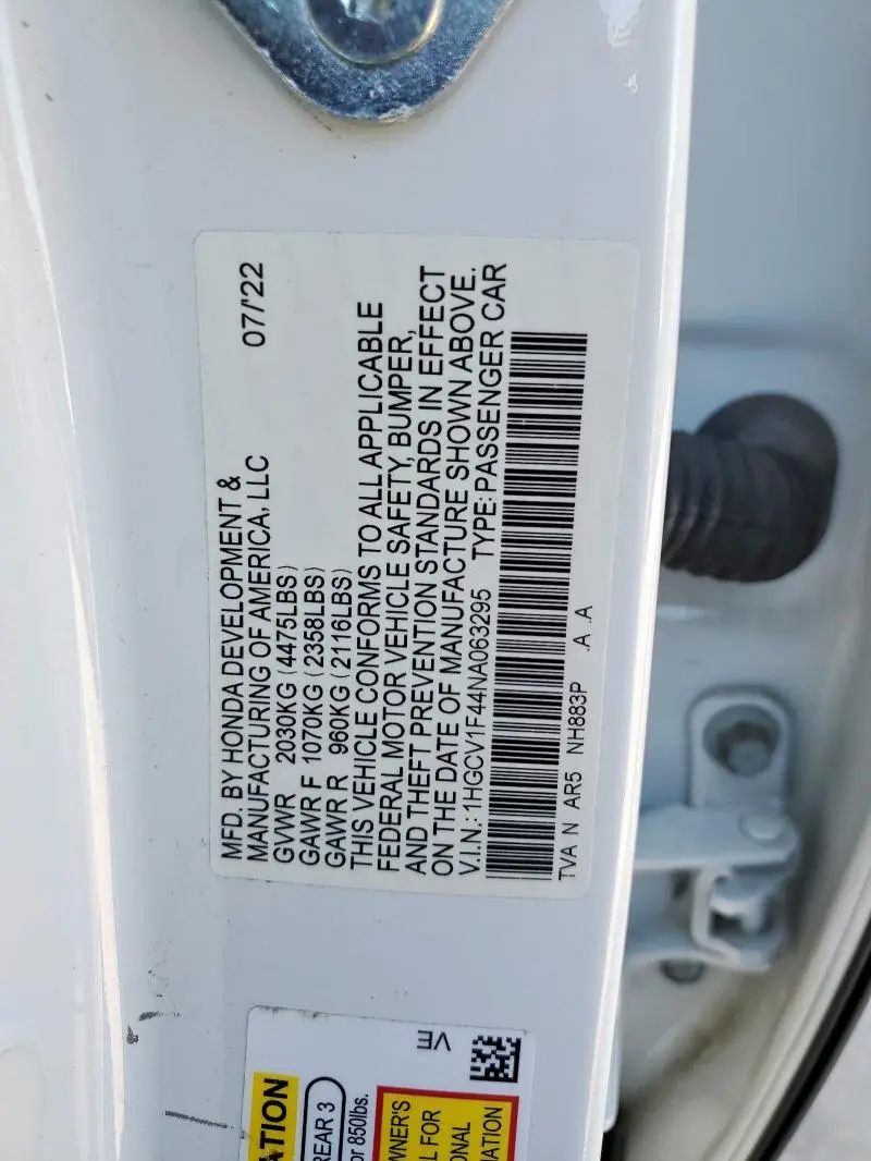 2022 HONDA ACCORD SPORT SE  