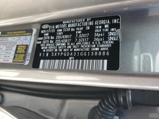 2016 KIA SORENTO LX  