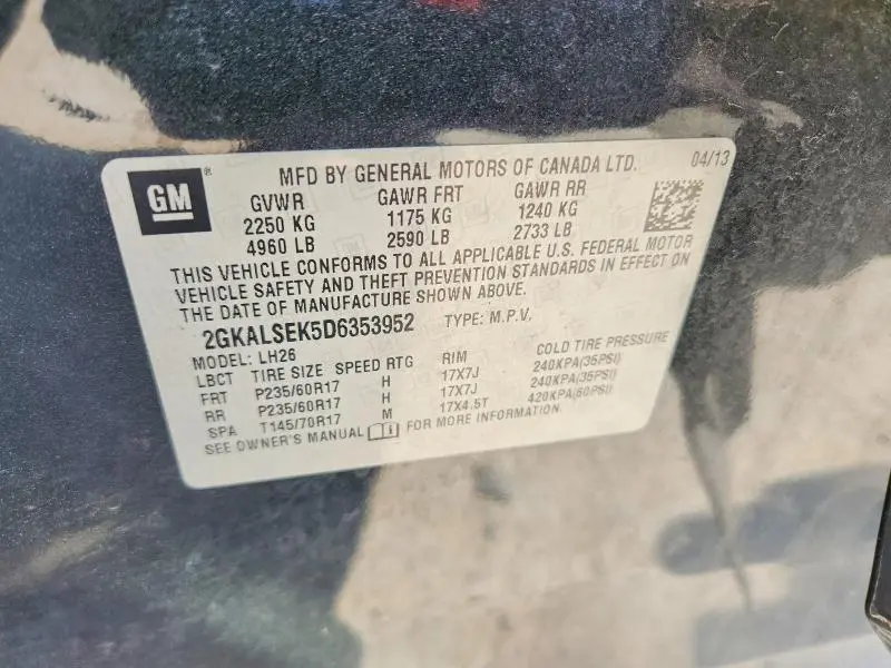 2013 GMC TERRAIN SLE  