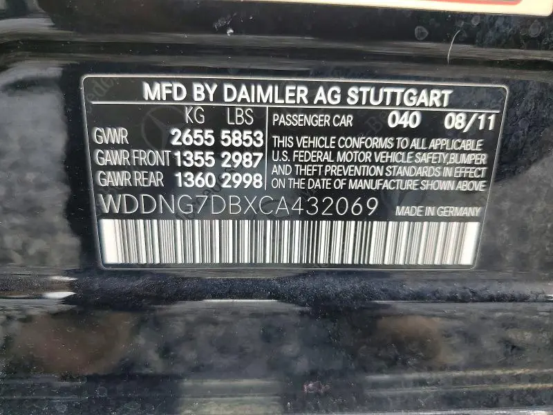 2012 MERCEDES-BENZ S 550  
