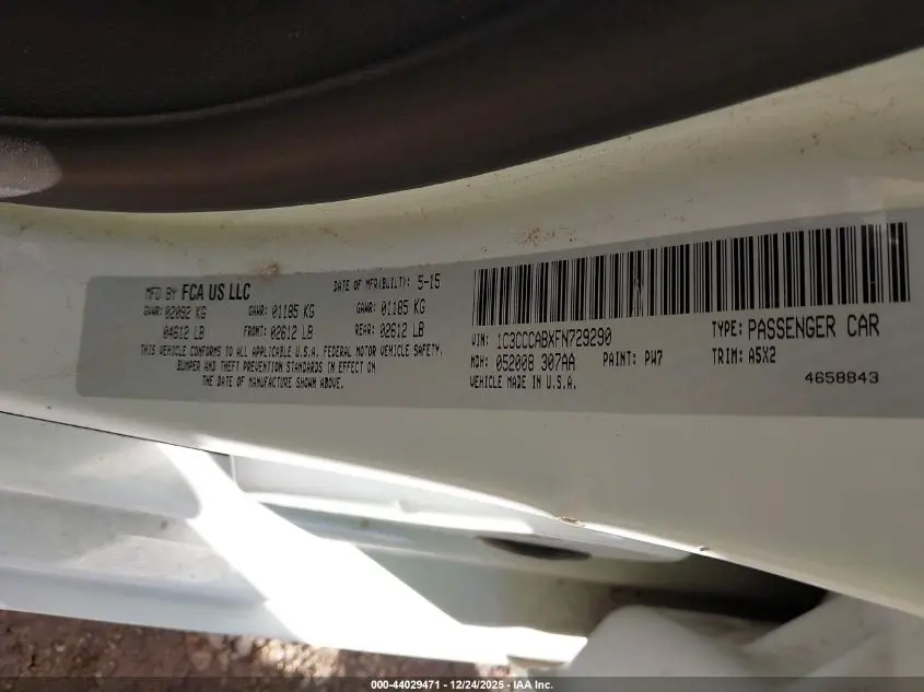 2015 CHRYSLER 200 LIMITED