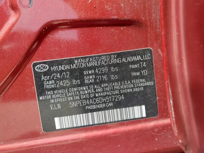 2013 HYUNDAI SONATA GLS  