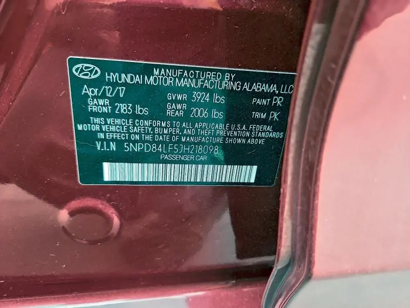 2018 HYUNDAI ELANTRA SEL  