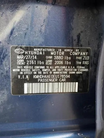 2014 HYUNDAI ELANTRA SE  