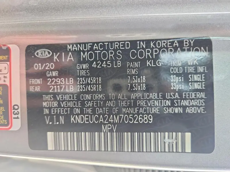 2021 KIA SELTOS S  