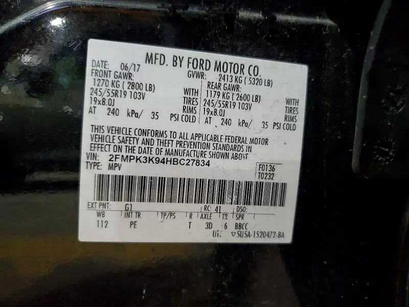 2017 FORD EDGE TITANIUM  