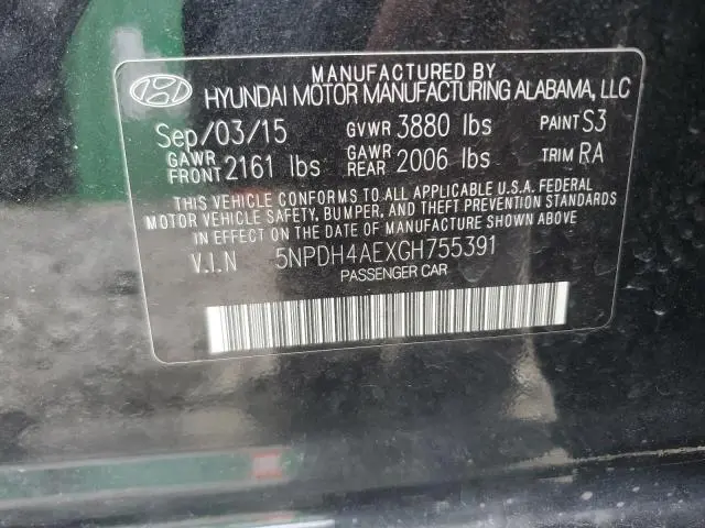 2016 HYUNDAI ELANTRA SE  