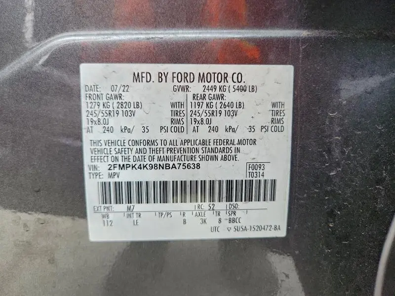 2022 FORD EDGE TITANIUM  