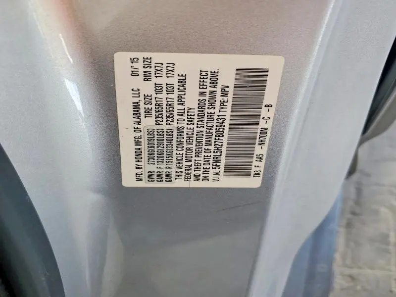 2015 HONDA ODYSSEY LX  