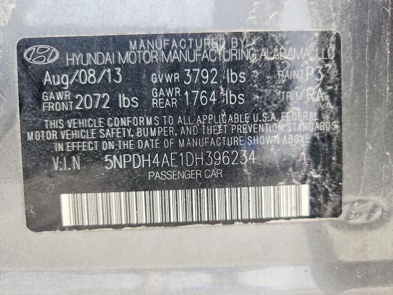 2013 HYUNDAI ELANTRA GLS  