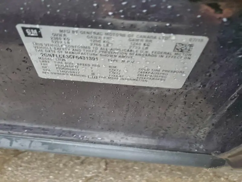 2015 CHEVROLET EQUINOX LT  