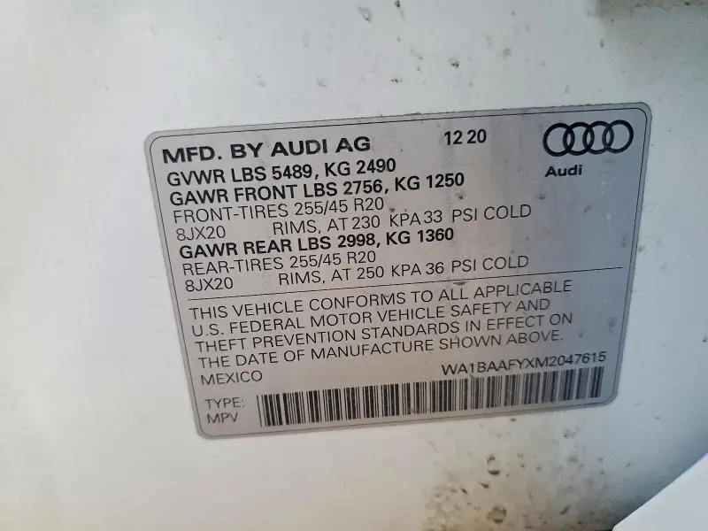 2021 AUDI Q5 PREMIUM PLUS  