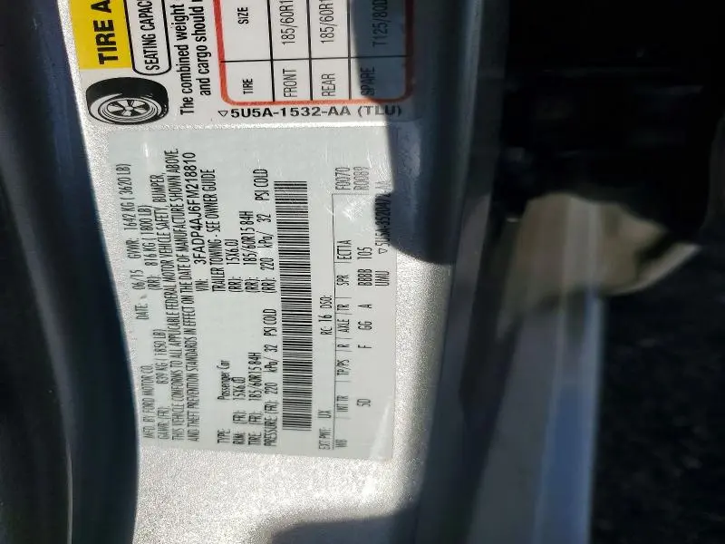 2015 FORD FIESTA S  